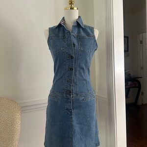 Denim Sleeveless Button-Up Dress
